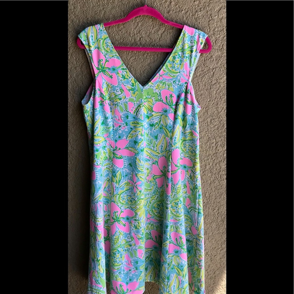 Bright Lilly Pulitzer floral A-line dress size XL